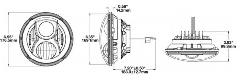 J.W. Speaker Headlight Assemblies 556291 8700 EVO2-H 12/24, DOT, CHROME thumbnail 4