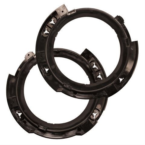 J. W. Speaker Headlight Mounting Rings for 2007-2017 WRANGLER, 2018 WRANGLER JK - 8200461 Rings, Polycarbonate, Black, Jeep, Pair