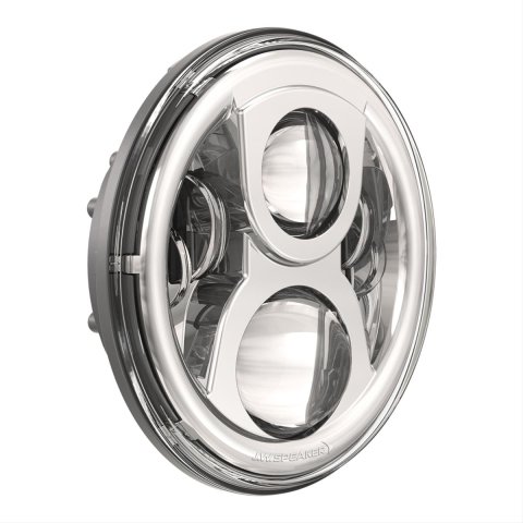 J. W. Speaker 8700 Evo 2 DOT-Compliant Dual Burn LED Headlights 554961 Headlight, LED, Round, Clear Lens, Gray Housing, Chrome Inner Bezel, 7.000 in. Diameter, Each thumbnail 1