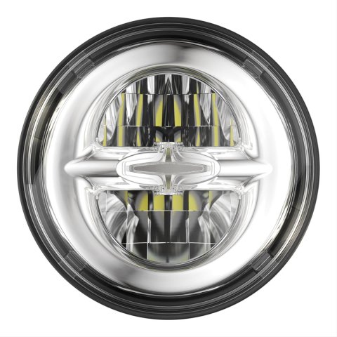 J. W. Speaker 8620 Reflector LED Headlights 553011 Powersports Headlight Assemblies, Model Reflector, Chrome Bezel, LED, Clear Lens, Aluminum Housing, Black, Each thumbnail 1