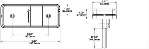 J.W. Speaker Marker Light Assemblies 0338101 220-12-24V LED STT Bckup w/Refl thumbnail 4