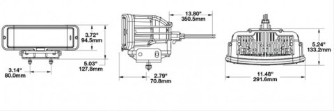 J. W. Speaker 9800 LED Headlights 550171 Headlight Assemblies, Model LED, Clear Lens, Black Housing, Black Bezel, 12-24 V High Beam, Delphi 12052848 Connector, Pair thumbnail 2