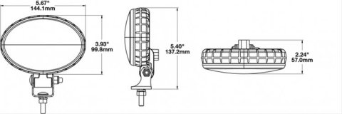 J. W. Speaker 770 XD LED Work Lights 1706461 Auxiliary Light, Light, LED, with Connector, Flood Beam, 5 x 3 in. Oval, Clear, Polycarbonate, 12-48 V, Each thumbnail 2