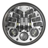 J. W. Speaker 8790 Adaptive 2 LED Headlights 555101 Headlight, LED, Round, Clear Lens, Gray Housing, Chrome Inner Bezel, 5.750 in. Diameter, Each thumbnail 1