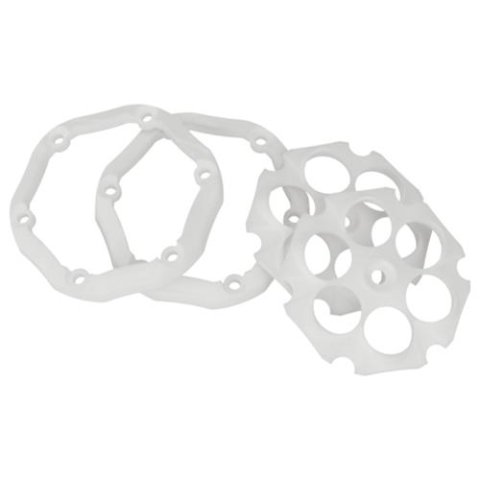 J. W. Speaker Replacement Lens Covers 8200563 Auxiliary Light Cover, Appearance Rings, Round, ABS Plastic, White, 3.5 in. Diameter, Trail 6 Series, Pair