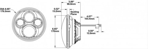 J. W. Speaker 8710 LED Auxiliary Driving Lights 550011 8710-12/24V ADR High Beam Chrome thumbnail 1