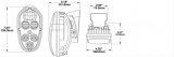 J. W. Speaker 515 Material Handling LED Headlights 549201 Headlight Assemblies, Model Handling, LED, Clear Lens, Black Housing, Chrome Bezel, Each thumbnail 2