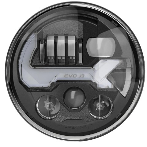 J. W. Speaker Jeep LED EVO J3 Non-Heated Headlights for 2007-2017 WRANGLER, 2018 WRANGLER JK - 0555593 Headlight, J3, Clear Lens, Non-Heated, Black Housing, Graphite Inner Bezel, 7 in. Round, Pair thumbnail 2