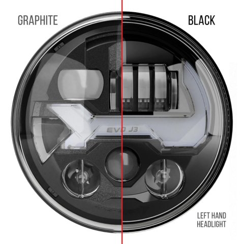 J. W. Speaker Jeep LED EVO J3 Non-Heated Headlights for 2007-2017 WRANGLER, 2018 WRANGLER JK - 0555593 Headlight, J3, Clear Lens, Non-Heated, Black Housing, Graphite Inner Bezel, 7 in. Round, Pair thumbnail 3