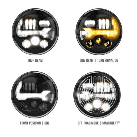 J. W. Speaker Jeep LED EVO J3 Non-Heated Headlights for 2007-2017 WRANGLER, 2018 WRANGLER JK - 0555593 Headlight, J3, Clear Lens, Non-Heated, Black Housing, Graphite Inner Bezel, 7 in. Round, Pair thumbnail 4