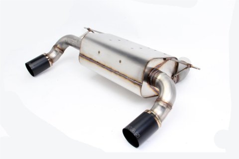 Dinan Free Flow Stainless Exhaust Systems D660-0077-BLK Systems, Stainless, Rear Axle-back, Single In/Dual Out, Steel, Natural, Split Rear Exit, Black Tips, BMW, 3.0L, Kit thumbnail 4