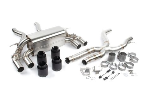 Dinan Free Flow Stainless Exhaust Systems D660-0082-BLK Systems, Stainless, Rear Axle-back, Dual In/Four Out, Steel, Natural, Split Rear Exit, Black Tips, BMW, 3.0L, Kit thumbnail 6