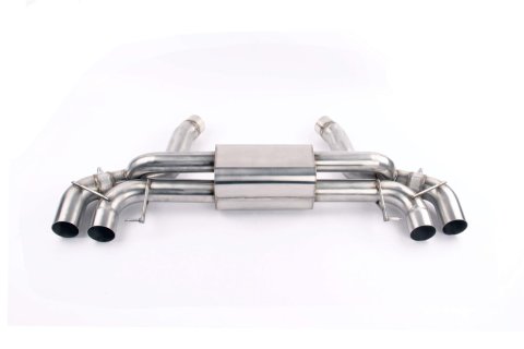 Dinan Free Flow Stainless Exhaust Systems D660-0079 Systems, Stainless, Rear Axle-back, Dual In/Four Out, Steel, Natural, Split Rear Exit, Polished Tips, BMW, 4.4L, Kit thumbnail 1