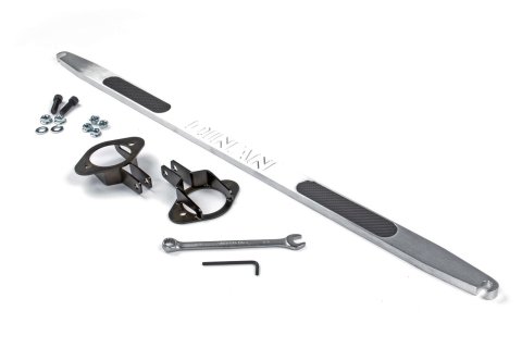 Dinan Shock Tower Braces D180-0372 and Strut Braces, Brace, Rear, Brushed Aluminum, Carbon Fiber Inserts, BMW, Each thumbnail 1