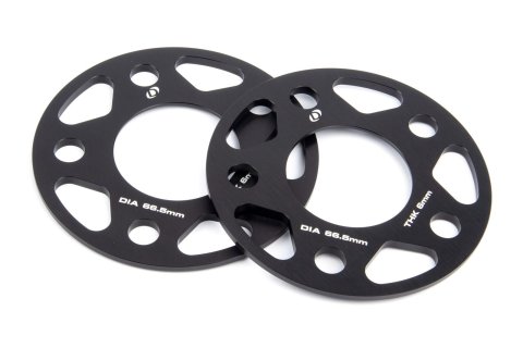 Dinan 0.236 inch Wheel Spacers D210-2024 Spacer, Billet Aluminum, 6.00mm Thickness, 66.50mm Center Bore Diameter, Pair thumbnail 1