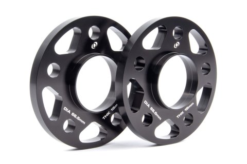Dinan 0.591 inch Wheel Spacers D210-2029 Spacers, in. Thickness, 2.62 in. Center Bore Diameter, Aluminum, Black, 5 x 112mm Bolt Circle, BMW, Mini, Toyota, Pair thumbnail 1