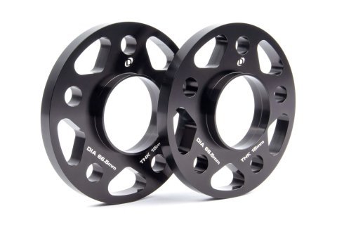 Dinan 0.591 inch Wheel Spacers D210-2029 Spacers, in. Thickness, 2.62 in. Center Bore Diameter, Aluminum, Black, 5 x 112mm Bolt Circle, BMW, Mini, Toyota, Pair thumbnail 2