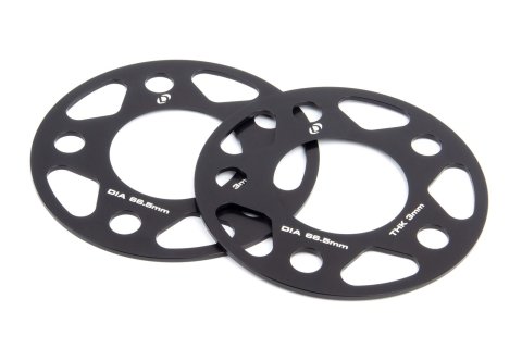 Dinan 0.12 inch Wheel Spacers D210-2021 Spacer, Billet Aluminum, 3.00mm Thickness, 66.50mm Center Bore Diameter, Pair thumbnail 1