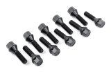 Dinan Lug Bolts D220-0008 Bolts, M12 x 1.5 Thread, 6-Point, Conical Seat, 1.10 in. Length, Steel, Black Zinc Coated, Set of 10 thumbnail 1