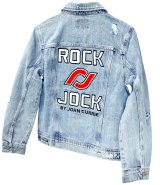 Rock Jock Jackets & Vests RJ-714000-M Jean Jacket w/ embroidered logos front and back. Blue, women's medium. thumbnail 2