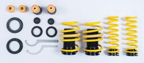 ST Suspensions Adjustable Lowering Springs 273200CR Springs, Height, Front and Rear, Yellow Powdercoated, Use with Factory Dampers, BMW, Kit