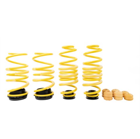 ST Suspensions Adjustable Lowering Springs 27381054 Springs, Height, Front and Rear, Yellow Powdercoated, Use with Factory Dampers, Audi. Volkswagen, Kit thumbnail 2