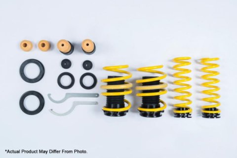 ST Suspensions Adjustable Lowering Springs 27381054 Springs, Height, Front and Rear, Yellow Powdercoated, Use with Factory Dampers, Audi. Volkswagen, Kit thumbnail 3