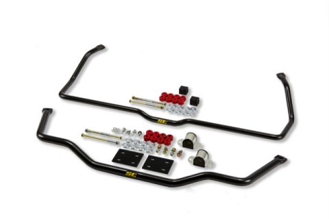 ST Suspensions Sway Bar Sets 52100 Bars, Front and Rear, Solid, Steel, Black Powdercoated, Nissan, Kit thumbnail 1