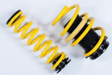 ST Suspensions Adjustable Lowering Springs 27320063 Springs, Height, Front and Rear, Yellow Powdercoated, Use with Factory Dampers, BMW, Kit thumbnail 1