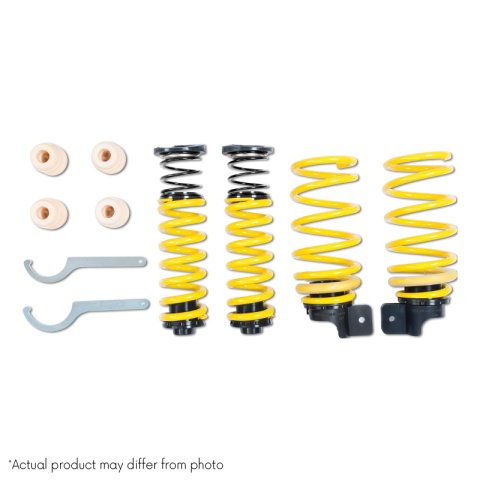 ST Suspensions Adjustable Lowering Springs 27310051 Springs, Height, Front and Rear, Yellow Powdercoated, Use with Factory Dampers, Audi, Kit thumbnail 4