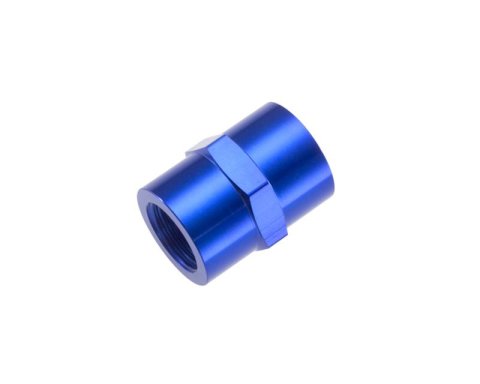 Redhorse Performance 910 Series NPT Female Nipple Fittings 910-04-1 Fitting, Coupler, to NPT, Straight, Aluminum, Blue Anodized, 1/4 in. NPT, 1/4 in. NPT, Each