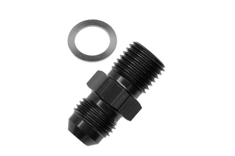 Redhorse Performance 8161 Series AN to Metric Adapter Fittings 8161-08-18-2 Fitting, Adapter, Threads, Straight, Aluminum, Black Anodized, -8 AN, M18 x 1.5, Each thumbnail 2