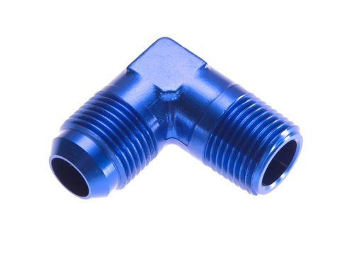 Redhorse Performance 822 Series 90 Degree AN to NPT Adapter Fittings 822-10-06-1 Fitting, Adapter, NPT, Degree, Aluminum, Blue Anodized, -10 AN, 3/8 in. NPT, Each thumbnail 1