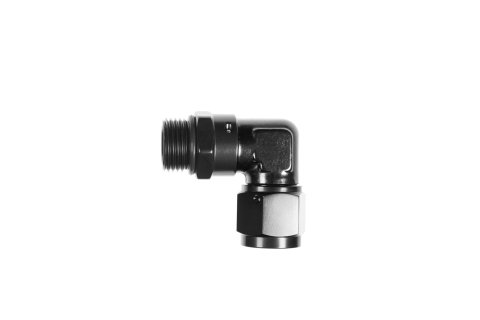 Redhorse Performance 8291 Series AN to ORB Adapters 8291-06-06-2 Fitting, Adapter, AN, 90 Degree, Aluminum, Black Anodized, -6 AN, Swivel, Each thumbnail 1