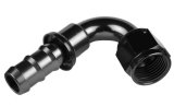 Redhorse Performance 2000 Series Push-Lock Hose Ends 2120-10-2 Ends, Series, Push Lock, -10 AN Female Threads, Socketless barb, 120 degree, -10 AN Hose, Aluminum, Black Anodized, Each thumbnail 2
