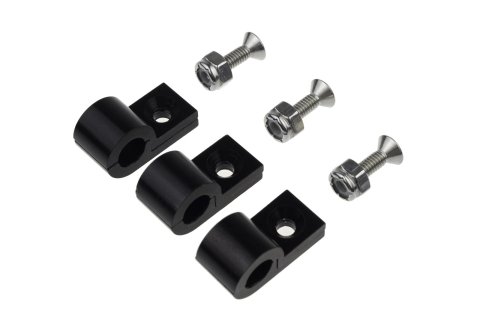 Redhorse Performance 320 Series Hard Line Clamps 320-516-2 Hose Mounting Clamps, Aluminum, Black Anodized, 5/16 in. Diameter Hole, Set of 6