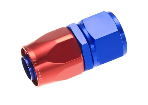 Redhorse Performance 1000 Series Swivel Seal Hose Ends 1000-06-1 Ends, Series, Seal, -6 AN Female Threads, Reusable swivel, Straight, -6 AN Hose, Aluminum, Red/Blue Anodized, Each