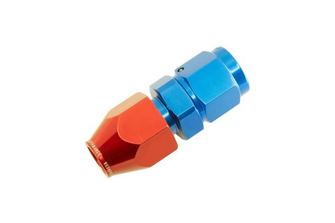 Redhorse Performance 3000 Series AN Tube Adapter Fittings 3000-08-08-1 Fitting, Adapter, to Tubing, Straight, Aluminum, Red/Blue Anodized, -8 AN, 1/2 in., Swivel, Each