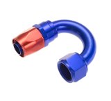 Redhorse Performance 1000 Series Swivel Seal Hose Ends 1180-06-1 Ends, Series, Seal, -6 AN Female Threads, Reusable swivel, 180 degree, -6 AN Hose, Aluminum, Red/Blue Anodized, Each thumbnail 1