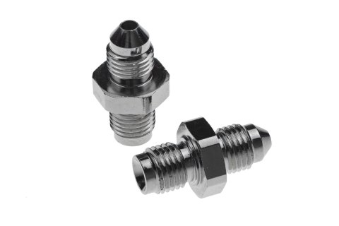 Redhorse Performance 336 Series Inverted Flare Male Adapters 336-03-03 Fittings, Brake, -3 AN to 3/8 -24 Flare, Steel, Nickel Plated, Pair