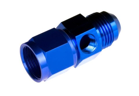 Redhorse Performance 9192 Series Gauge Adapters 9192-04-1 Fitting, Pressure Adapter, Straight, Aluminum, Blue Anodized, -4 AN Male, -4 AN Female, 1/8 in. NPT Female, Each