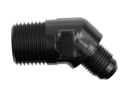 Redhorse Performance 823 Series 45 Degree AN to NPT Adapter Fittings 823-08-06-2 Fitting, Adapter, NPT, Degree, Aluminum, Black Anodized, -8 AN, 3/8 in. NPT, Each thumbnail 2