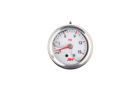 Redhorse Performance 5001 Series Liquid Filled Fuel Pressure Gauges 5001-15-1 Gauge, Pressure, 0-15 psi, 1 1/2 in., Analog, Mechanical, Filled, Each