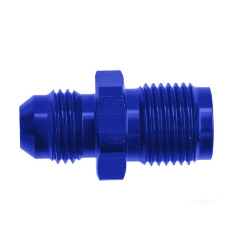 Redhorse Performance 5060 Series Inverted Flare to AN Adapter Fittings 5060-06-1 Fitting, Adapter, Flare, Straight, Aluminum, Blue Anodized, -6 AN, 5/8-18 in. Flare, Each