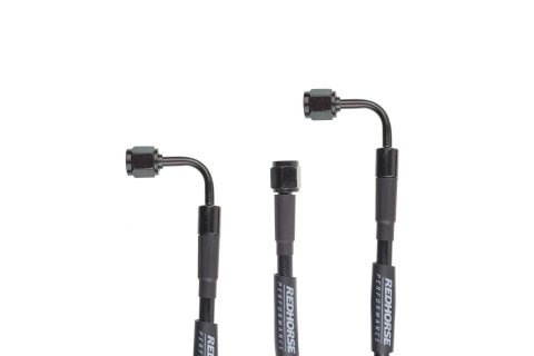 Redhorse Performance 3392 Series Universal Brake Hoses 3392-04-18 Line, Universal, Series, Braided Stainless Steel, Black, 18 in. Length, -4 AN Female, -4 AN Female 90 Degree, Each thumbnail 2