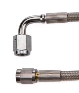 Redhorse Performance 3390 Series Universal Brake Hoses 3390-03-12 Line, Universal, 3300 Series, Braided Stainless Steel, 12 in. Length, -3 AN Female, -3 AN Female 90 Degree, Each thumbnail 3