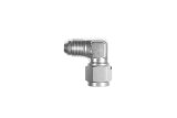 Redhorse Performance 8290 Series Couplers 8290-06-06-5 Fitting, Coupler, Union, AN to AN, 90 Degree, Aluminum, Clear Anodized, -6 AN, -6 AN, Swivel, Each thumbnail 1