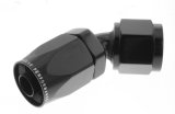 Redhorse Performance 6000 Series Non-Swivel Seal Hose Ends 6045-04-2 Ends, Series, Seal, -4 AN Female Threads, Reusable non-swivel, 45 degree, -4 AN Hose, Aluminum, Black Anodized, Each thumbnail 1