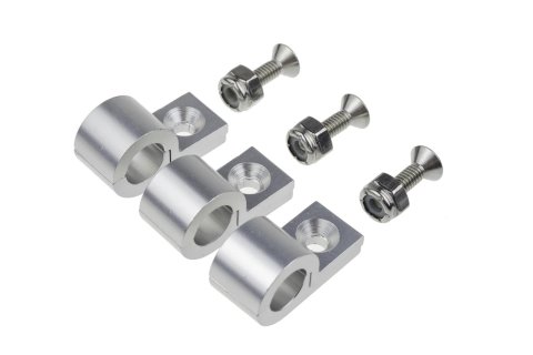 Redhorse Performance 320 Series Hard Line Clamps 320-516-5 Hose Mounting Clamps, Aluminum, Polished, 5/16 in. Diameter Hole, Set of 6