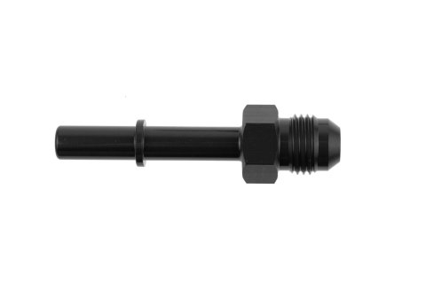Redhorse Performance 811 Series Push On EFI Fittings 811-06-05-2 Fuel Rail Fitting, Aluminum, Black Anodized, 5/16 in. Male Spring Lock to -6 AN Male Threads, Each thumbnail 2